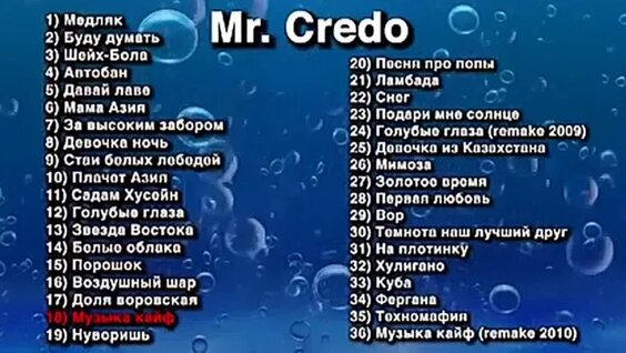 Mr Credo VK Видео